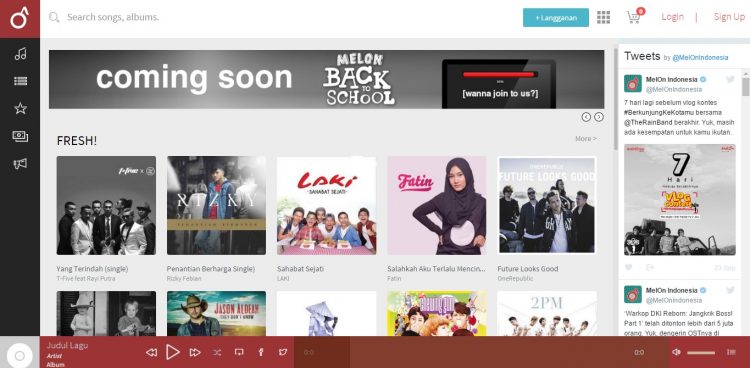 Laman Utama Web Melon Indonesia Tempat Download Lagu